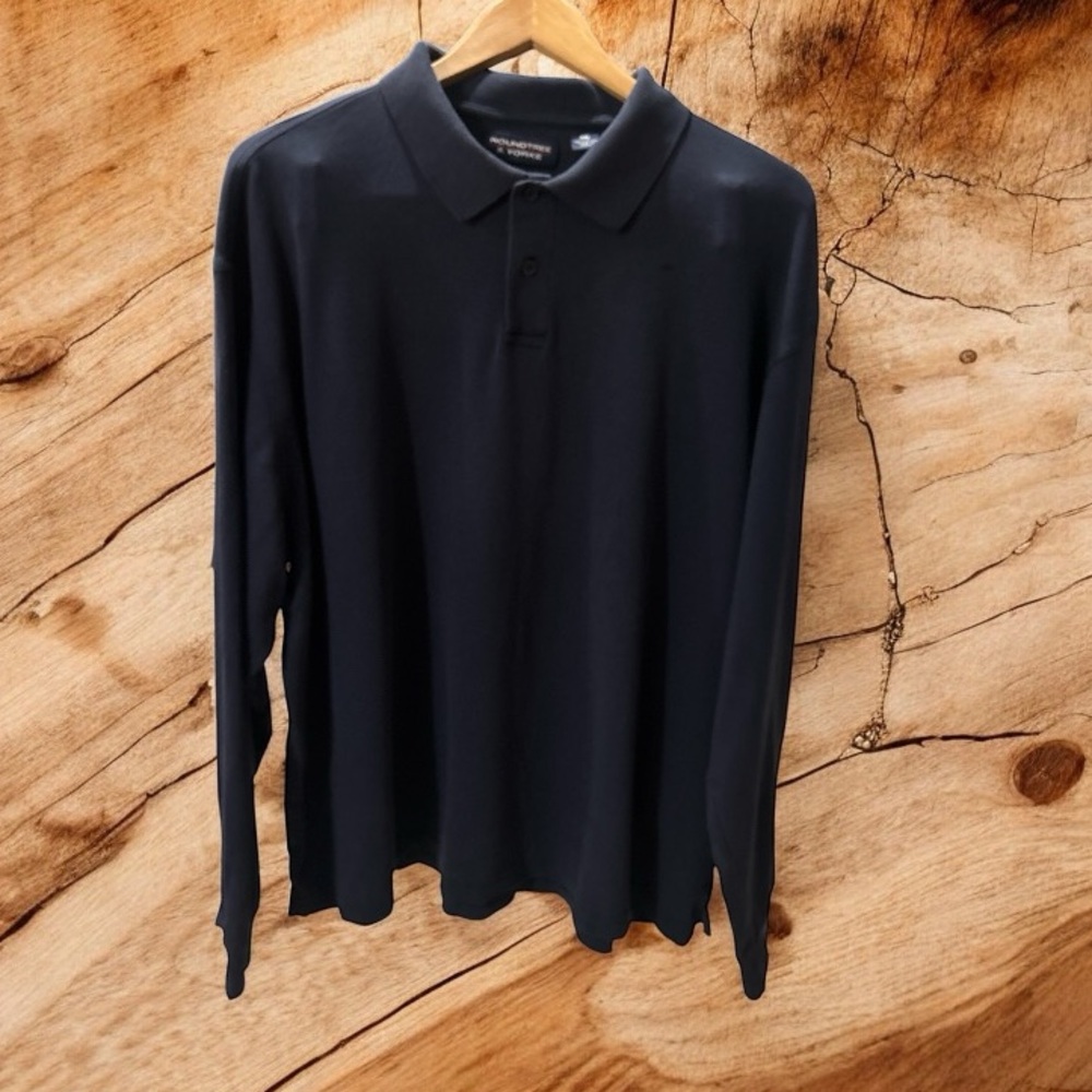 Roundtree & Yorke Men’s Size XXL Long Sleeve Navy Blue Polo